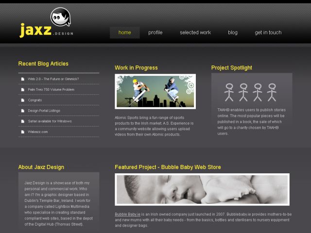 JaxzDesign.com screenshot