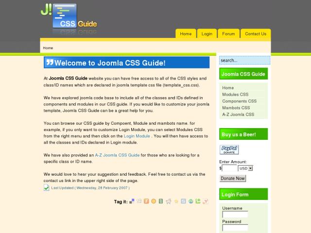 Joomla CSS Guide screenshot