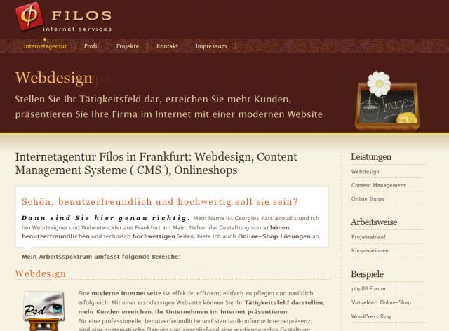 Internetagentur Filos screenshot