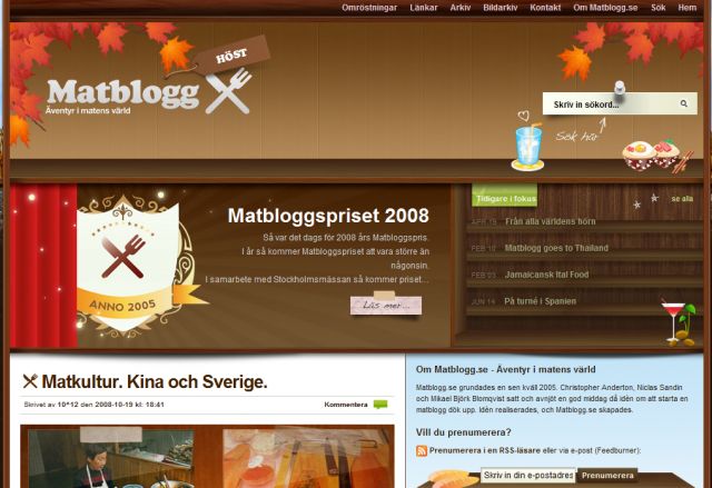Matblogg.se screenshot