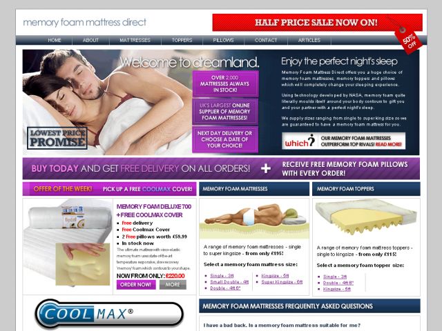 Memory Foam Mattresses screenshot