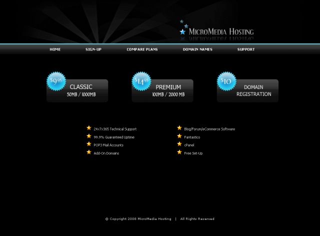 MicroMedia Hosting screenshot
