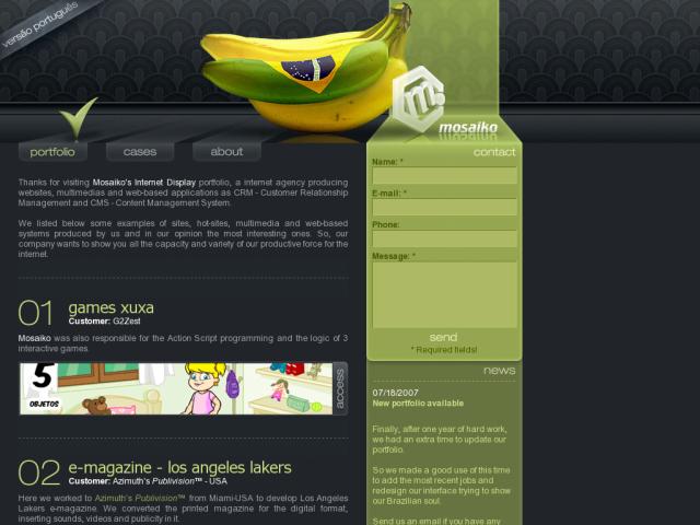 MOSAIKO Internet Display screenshot