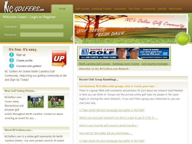 NC Golf Courses Commuity screenshot