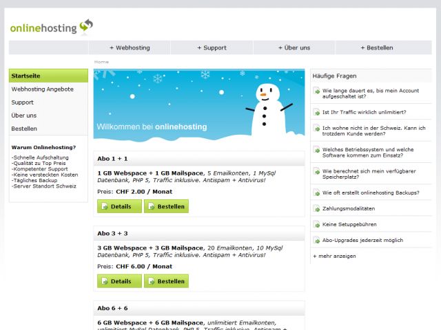 onlinehosting screenshot