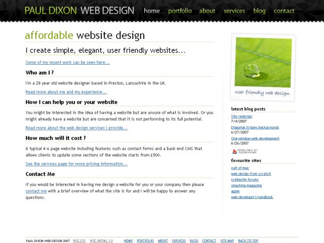 pauldixon webdesign screenshot