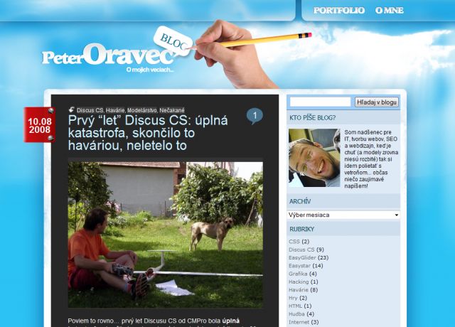 Peter Oravec Blog screenshot