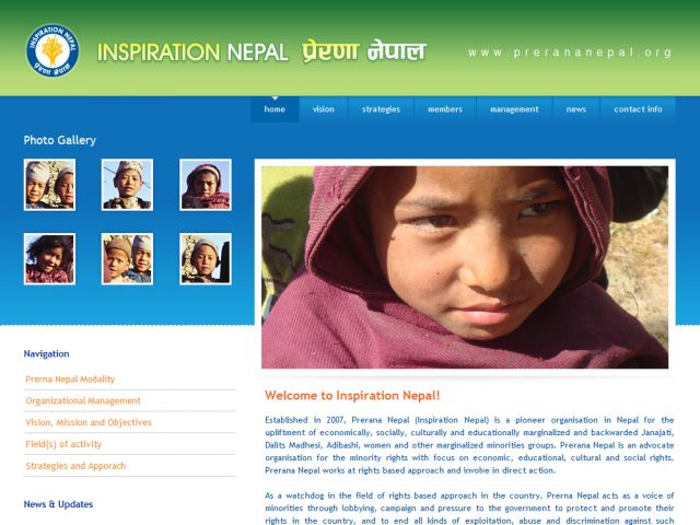 Prerananepal.org screenshot