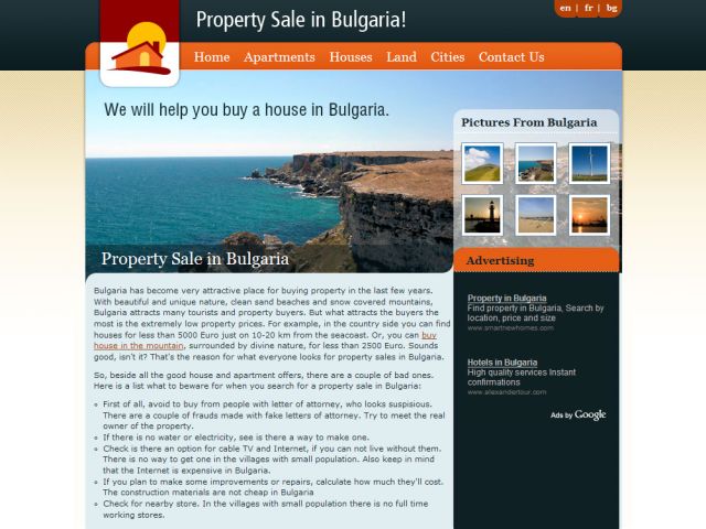 Property sale in Bulgaria screenshot
