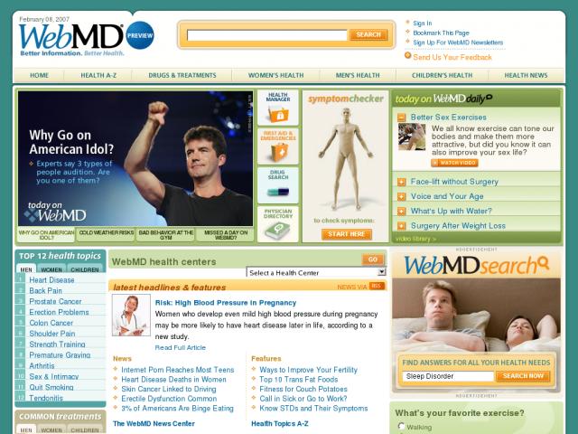WebMD screenshot