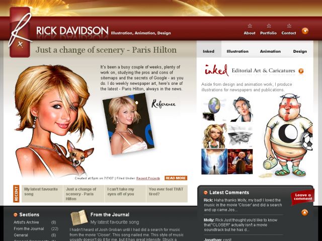Rick Davidson.com screenshot