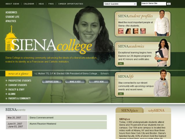 Siena College screenshot