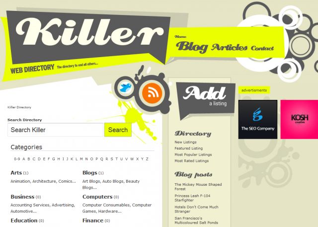 Killer Web Directory screenshot
