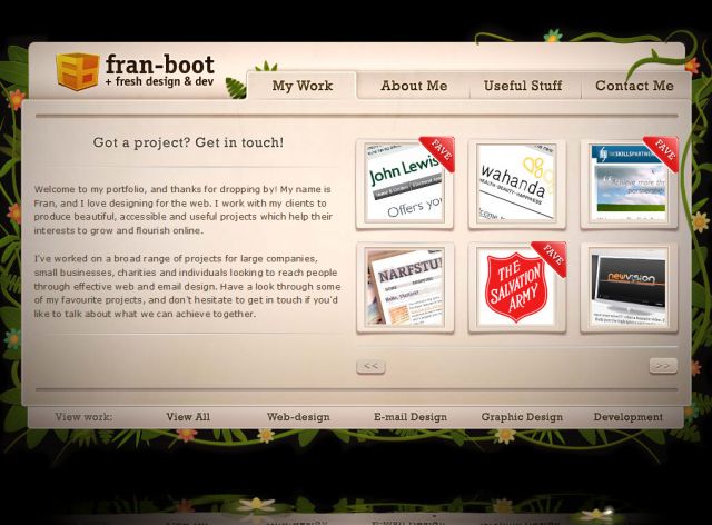 Fran Boot Design Portfolio screenshot