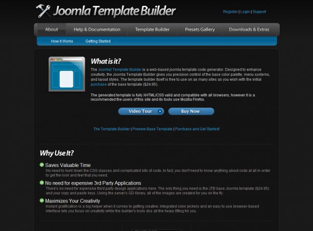 Joomla Template Builder screenshot
