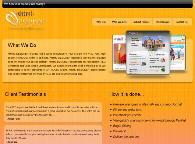 XHTML Design screenshot