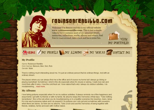 Robinson Rentillo Website screenshot