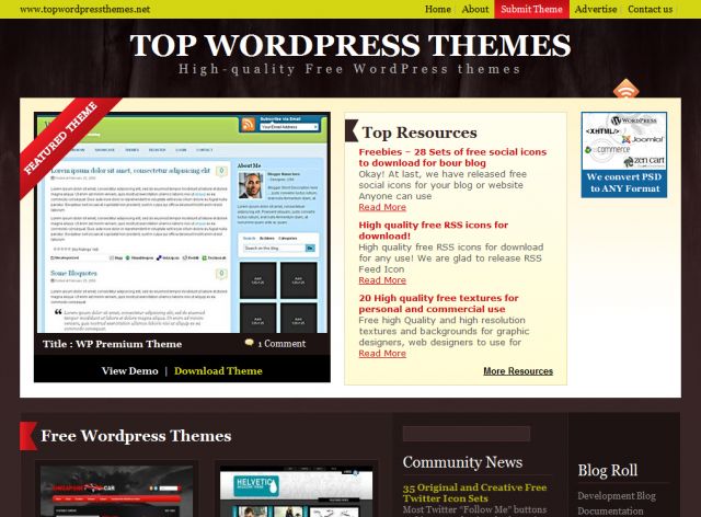 Top Wordpress Themes screenshot