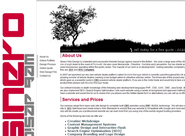 Sinero Web Design screenshot