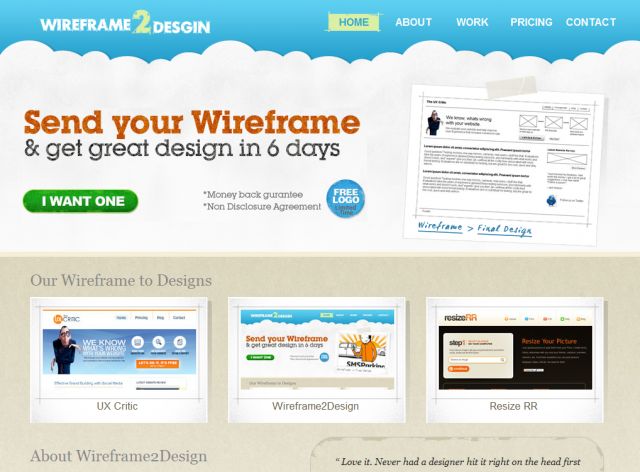 Wireframe To Design screenshot