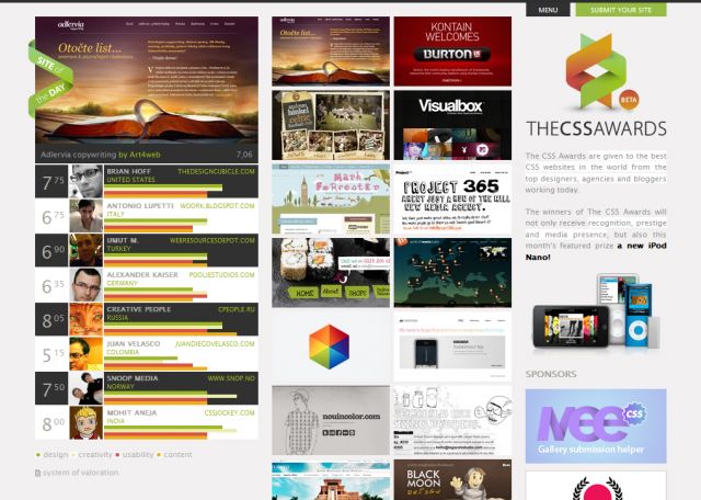 The CSS Awards screenshot