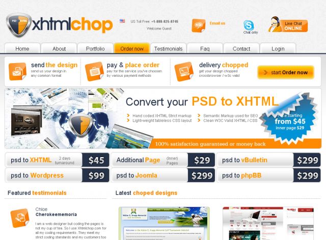 PSD to HTML screenshot