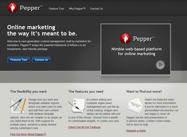 Pepper CMS screenshot