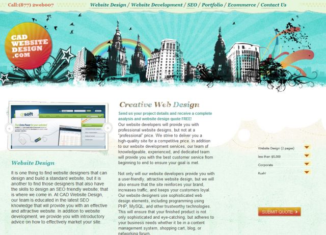 Cad Website Design screenshot