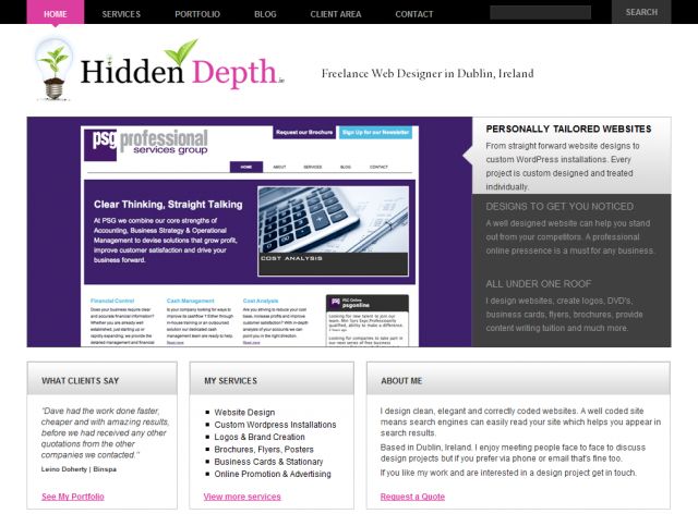 Hidden Depth Web Design screenshot