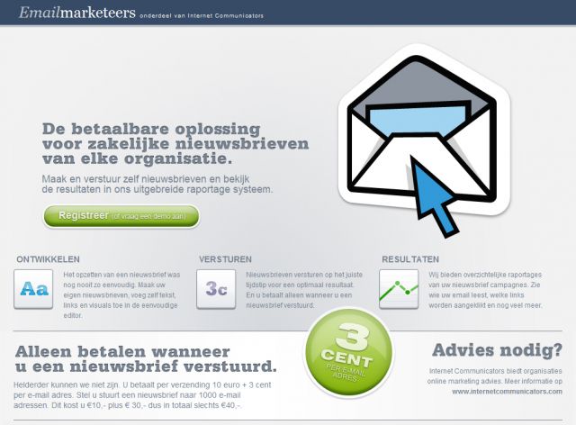 Emailmarketeers screenshot