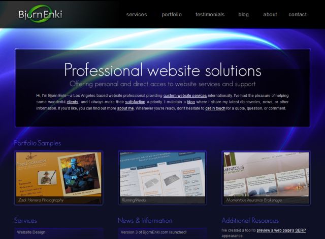 Bjorn Enki Web Design screenshot