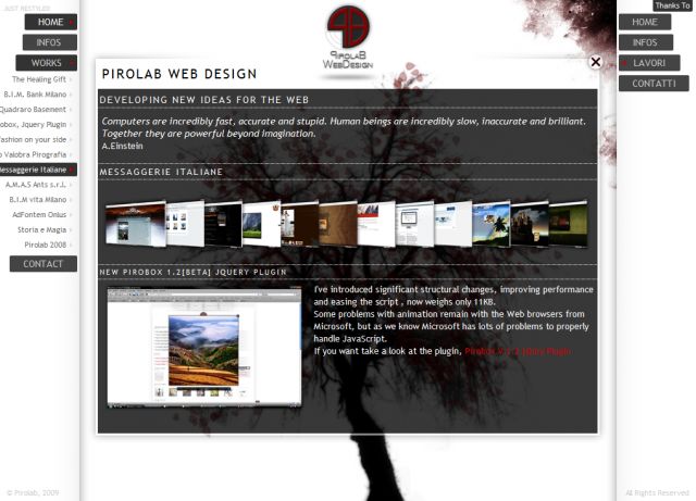 pirolab web design screenshot