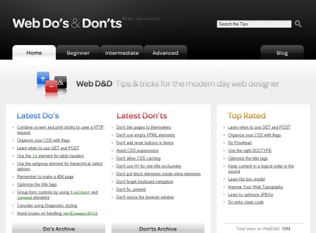 Web Do's & Don'ts screenshot