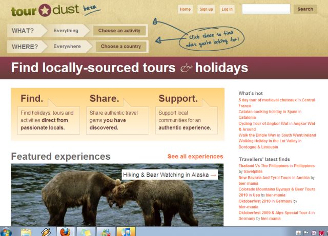 Tourdust adventure holidays screenshot