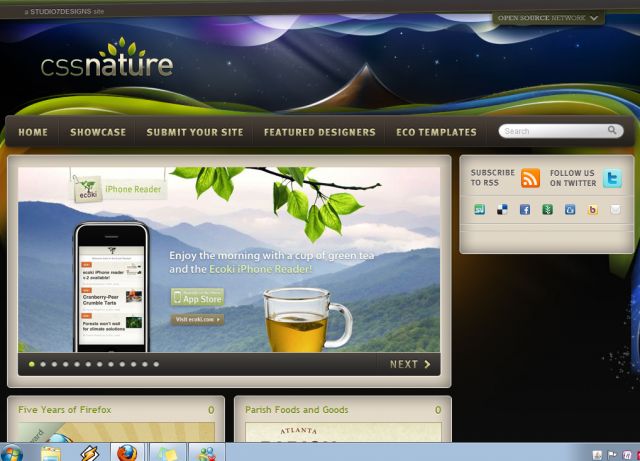 CSS Nature Website Gallery screenshot