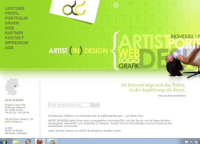 ARTIST IN DESIGN screenshot
