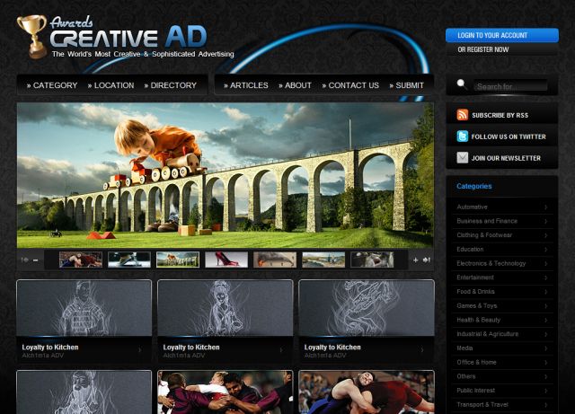 Creative Ad Awards screenshot