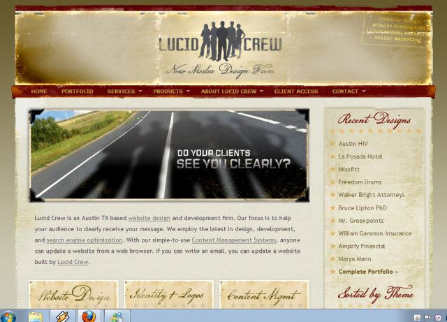 Lucid Crew Web Design screenshot