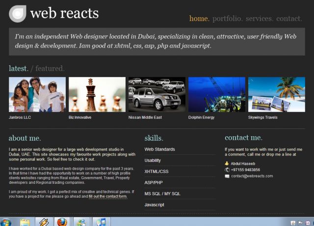 Webreacts, Dubai screenshot