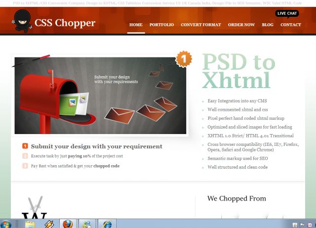PSD TO XHTML / CSS screenshot