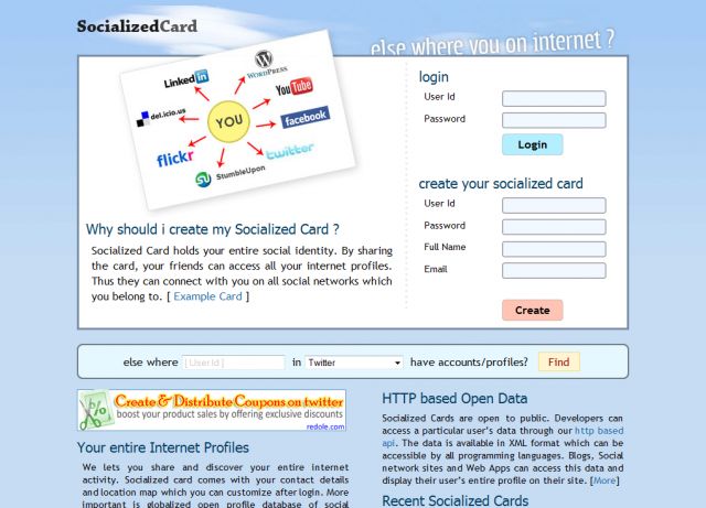 socializedcard screenshot