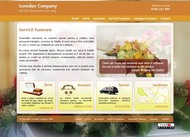 Funeral agency Lumidan Company screenshot