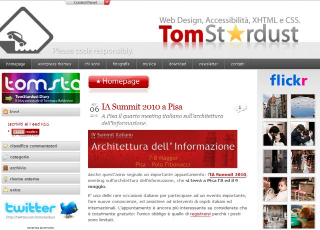 TomStardust.com screenshot