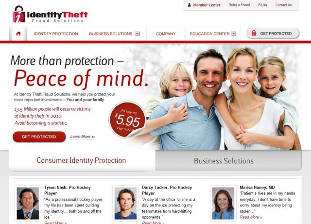Idnetity Theft Fraud Solutions screenshot
