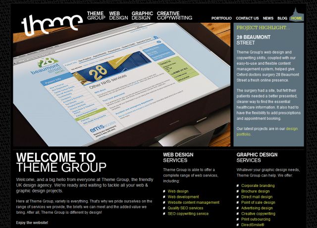 Theme Group web design agency screenshot