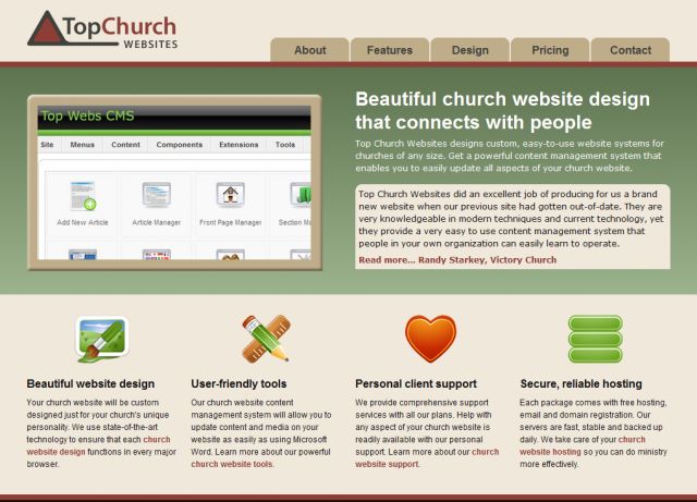 Top Church Websites screenshot