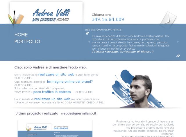 Web designer Milano screenshot