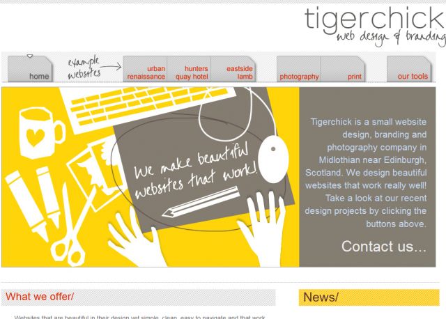 Tigerchick Website Design screenshot