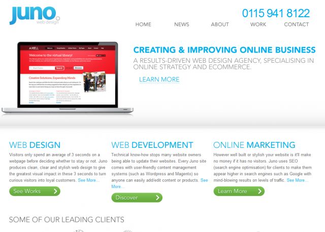 Juno Web Design screenshot