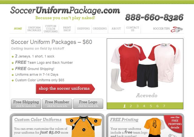 Soccer Uniform Package  screenshot